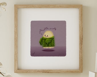 Ooo So Comfy Ghost / Regalos temáticos de Halloween / Spooky Ghost Print / Cute Ghost Painting / Kawaii Ghost / Cute Ghost Gift / Cozy Lámina artística