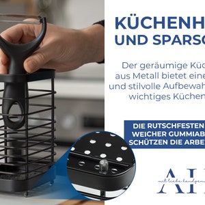 AH® Kartoffel Aufbewahrungsbox 3er Set inkl. Utensilienhalter aus Edelstahl-Vorratsdosen-Set Geeignet für Küche Aufbewahrung und Organisation Bild 8