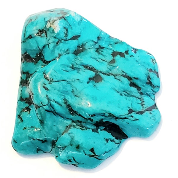 Blue Green Turquoise Nugget Slab Pendant Gemstone 34x36mm 1102