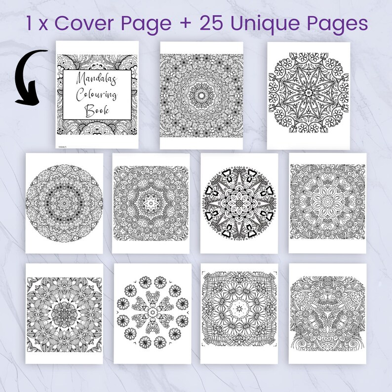 25 Mandala Colouring Sheets, Volume 5, Mandala Printable, Mandala ...