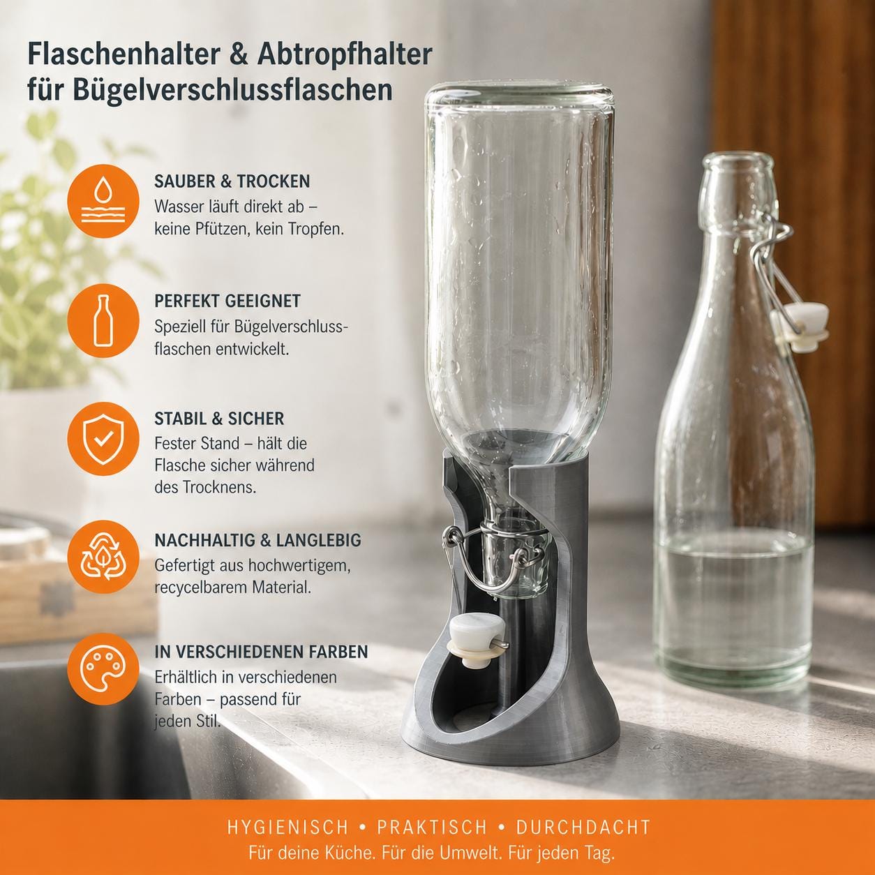 Abtropfgestell für flaschen
