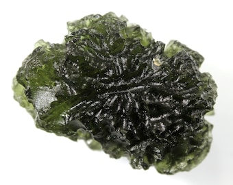 EXCLUSIVE !! Natural Czech moldavite from locality NESMĚŇ - year 1986, 14.2 grams, 32x23x21 mm, lovely rich apple green color, TOP structure