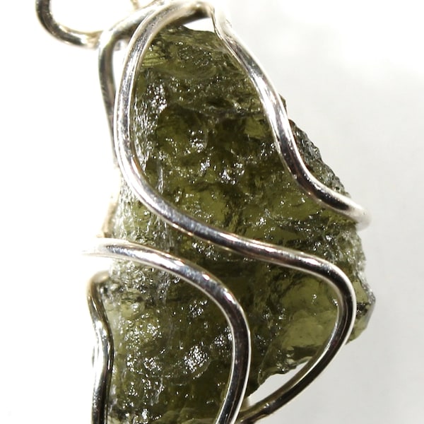 Pendant - natural Czech moldavite, CHLUM 2023, in a silver cage Ag 925, 1.31 grams, stone size 15x10x6 mm, yellowish green (code: XR 18/23)