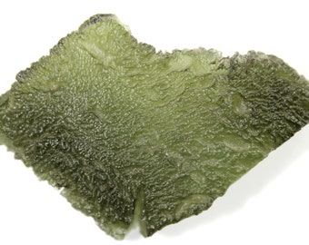 BIG !! Natural Czech moldavite from CHLUM - year 2010, 21.65 grams, 50x42x8 mm, very nice yellowish green color, interesting (code: TM 10/5)
