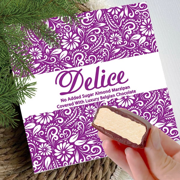 Delice No Added Sugar Luxury Chocolate Covered MARZIPAN (Almond or Pistachio) Keto - Sugar Free