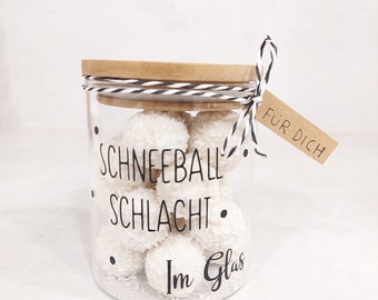 Storage jar gift jar "Snowball fight in a glass" candy jar