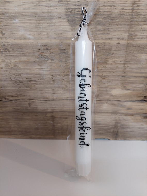 Kerzen Stabkerzen mit Wunschtext personalisiert in Geschenkfolie oder Holzverpackung oder ohne Verpackung