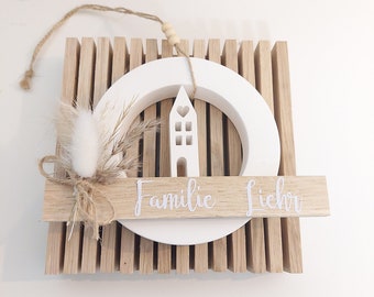 Door wreath/house wreath personalized with desired name