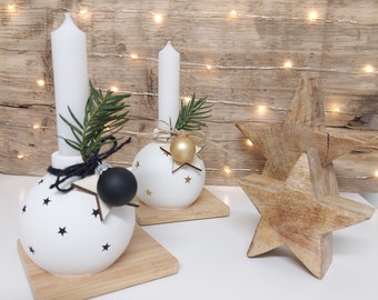 Christmas ball candle holder stars winter ball heavy design Scandi minimal