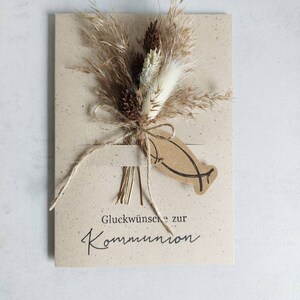 Karte zur Taufe, Konfirmation usw. verschiedene Optionen Geschenkkarte mit echten Trockenblumen  Kraftpapier | nachhaltig | B6