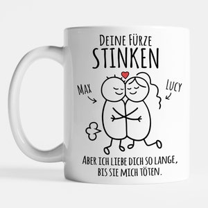 Lustige Pärchen Tasse personalisiert - Deine Fürze stinken - Jahrestag Geschenk für ihn - Valentinstag Tasse - Ehemann Paar Pärchen Geschenk