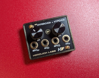 Hyperoxia + Hypoxia - passive HPF, LPF, and BPF in hybrid 1U/0hp format for Eurorack, modular and semi-modular synthesizers