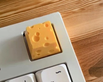 Unique Resin Cheese Keycap - Unique Yellow Design for Mechanical Keyboards - Personalized Keyboard Accessory Mechanical keyboard