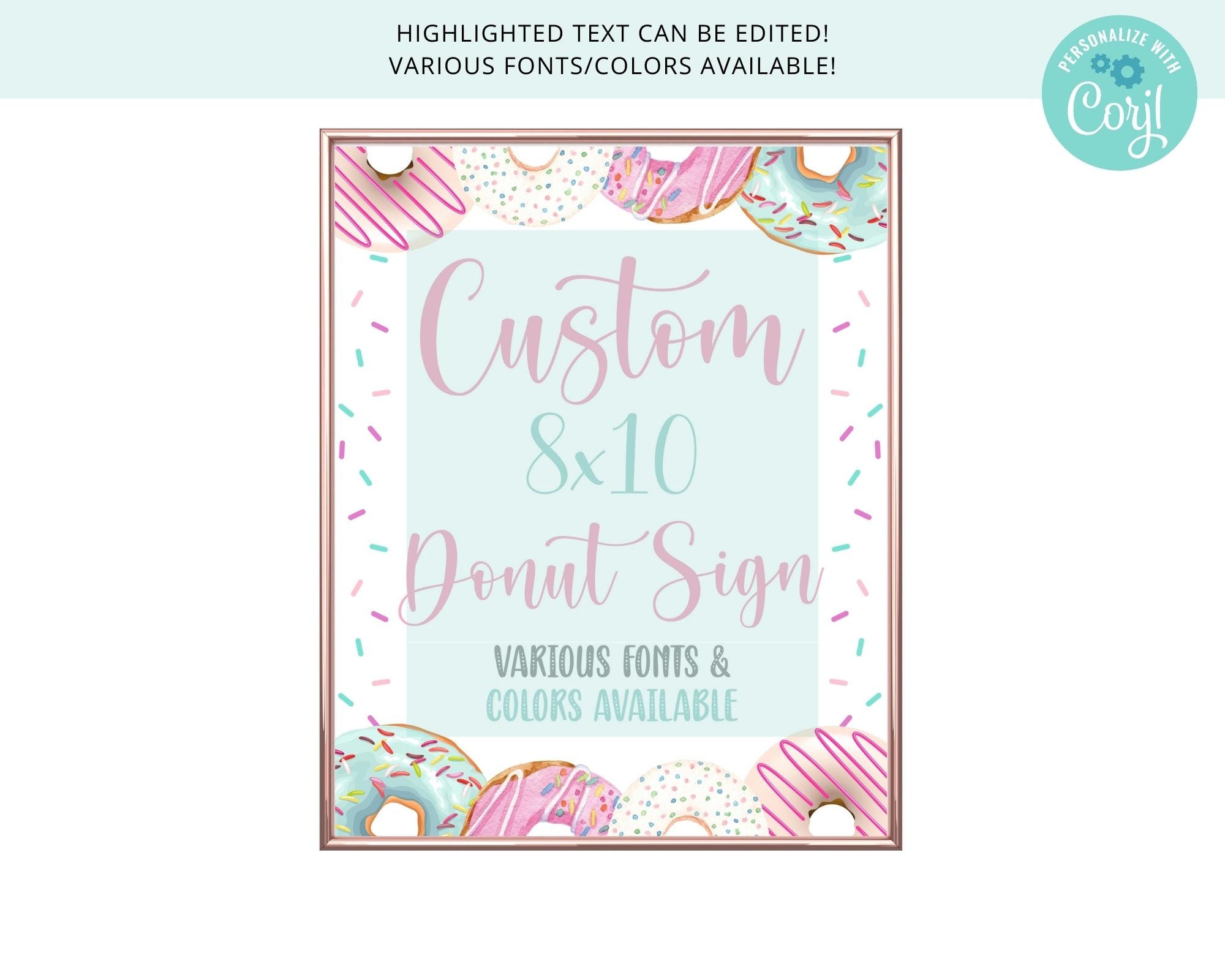 Custom Donut Birthday Sign , Personalize Your Sign , Donut Birthday ...
