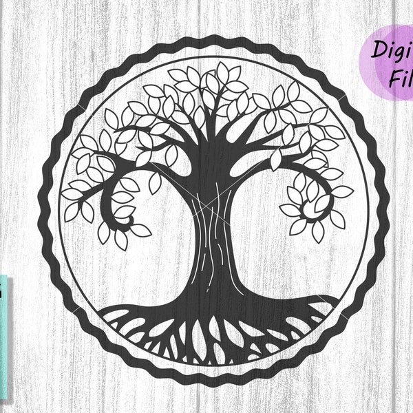 Tree SVG, Tree of life SVG, Nature svg File, Nature balance svg, Spiritual svg file, Trees svg, Branches, Symbol, Ancient symbol, dxf