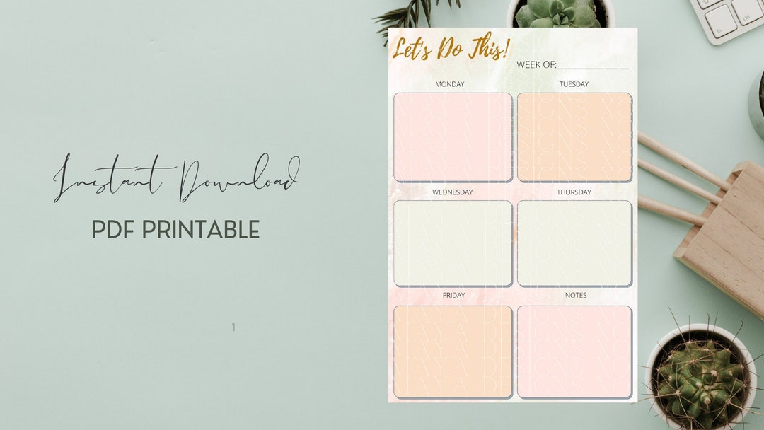 Printable to Do List | INSTANT PDF DOWNLOAD - Etsy