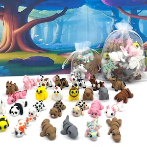 3D Printed Articulated Fidget Mini Animal Figures, Christmas Stuffer,Cake Topper, Party Decorations