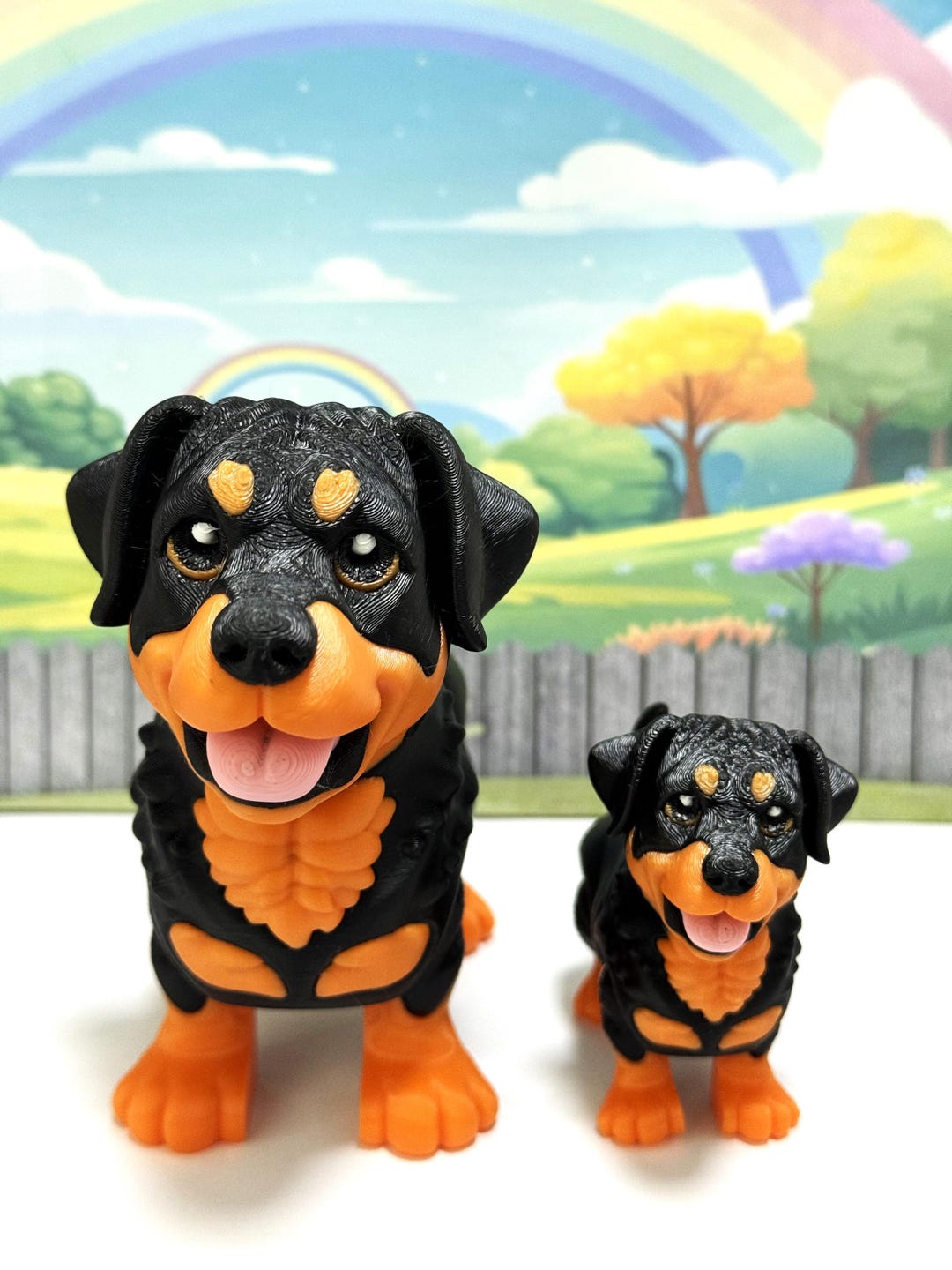 2pcs Farm Animal Figurines, 3D Printed Articulated Rottweiler Dogs ...