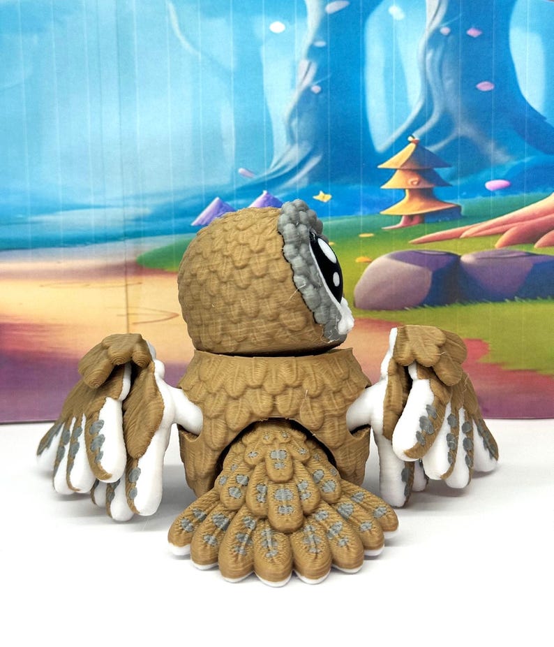 Toy Rao 3D Printed Articulated Barn Owl Toy, Posable Bird Figurine - Etsy