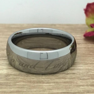 8mm Tungsten Wedding Band Mens Tungsten Wedding Ring, Polish Dome Tungsten Ring for Men and Women Comfort Fit Band