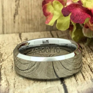 8mm Polished Tungsten Wedding Band: Comfort Fit, Free Engraving