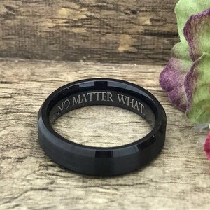 6mm Tungsten Carbide Wedding Band: Brushed Center, Polished Beveled Edge