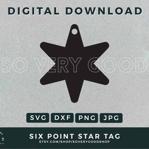 6 Point Star Vector - Etsy
