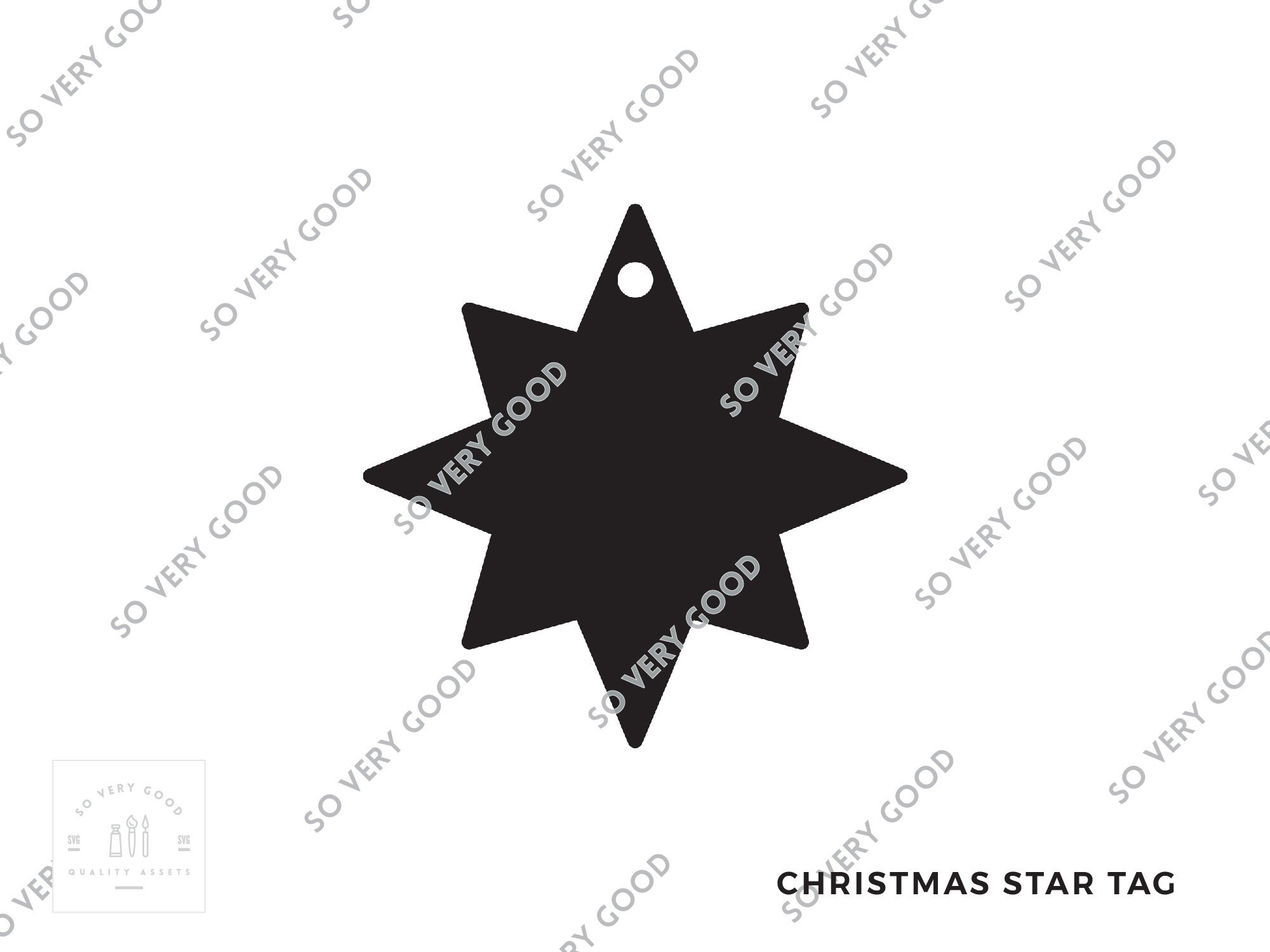8-point Star Tag SVG DXF PNG Jpg Digital Download | Etsy