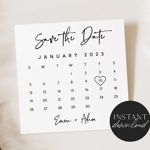 Bridesmaid Save the Date Calendar Template Modern Bridesmaid - Etsy