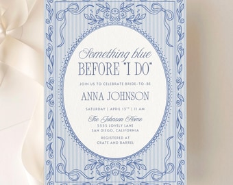 Something Blue Before I Do Bridal Shower Invitation Template | Canva Template (1042)