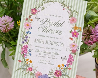 Bridal Shower Invitation Template | Garden, Floral, Off The Market | Canva Template (1043)