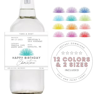 Druckbare Casamigos Etiketten Vorlage, Geburtstagsgeschenke, 750 ml und 50 ml, Geburtstagsdekorationen, Partygeschenke, Tequila Etikett, Sofort Download