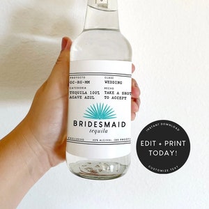 375 ml Printable Casamigos Label, Bridesmaid Gift, Bridesmaid Proposal, Tequila Label, Wedding Favor, Instant Download, Tequila Gift