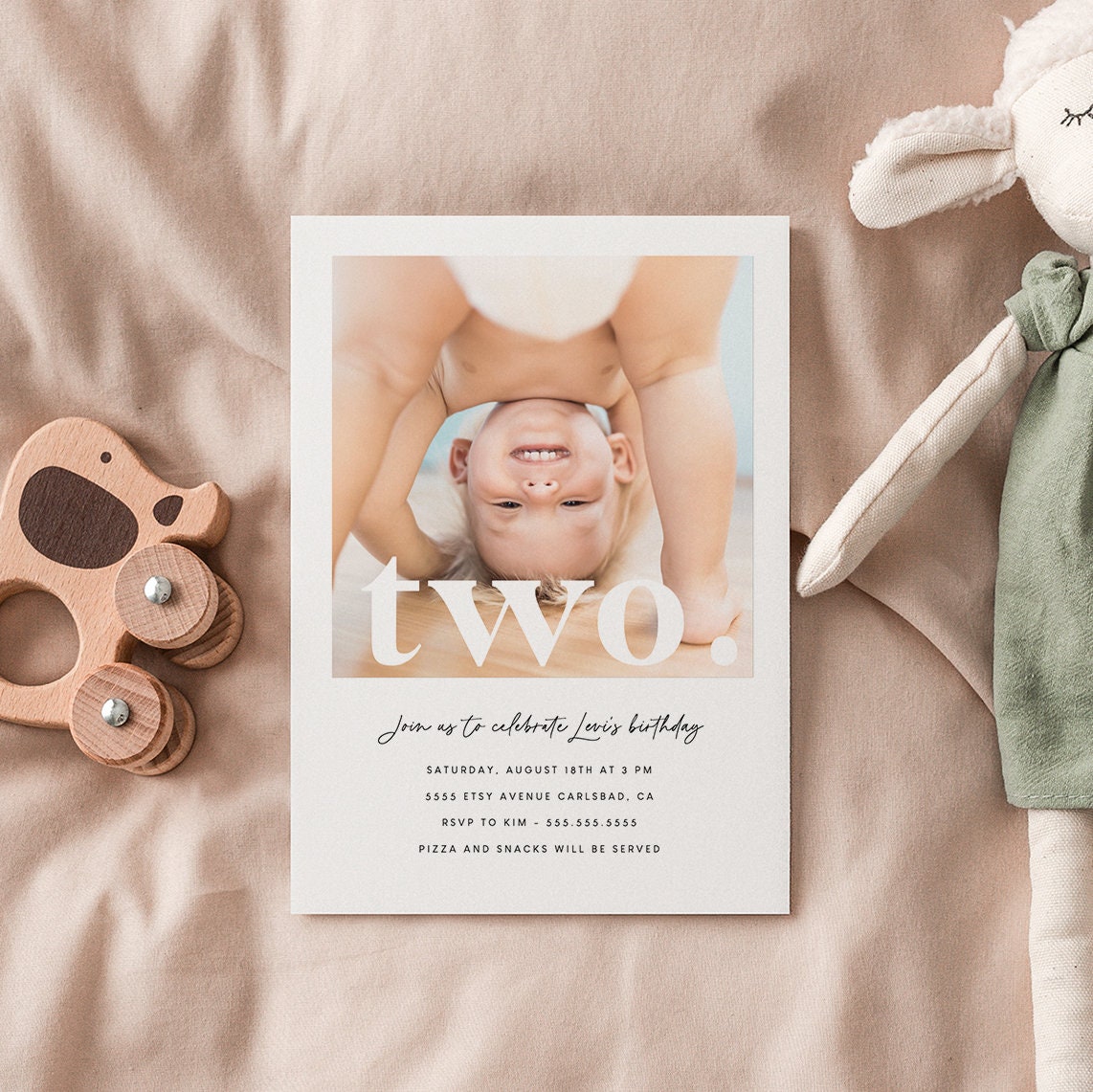 Second Birthday Invitation Template, 2nd Birthday Invites, Birthday ...