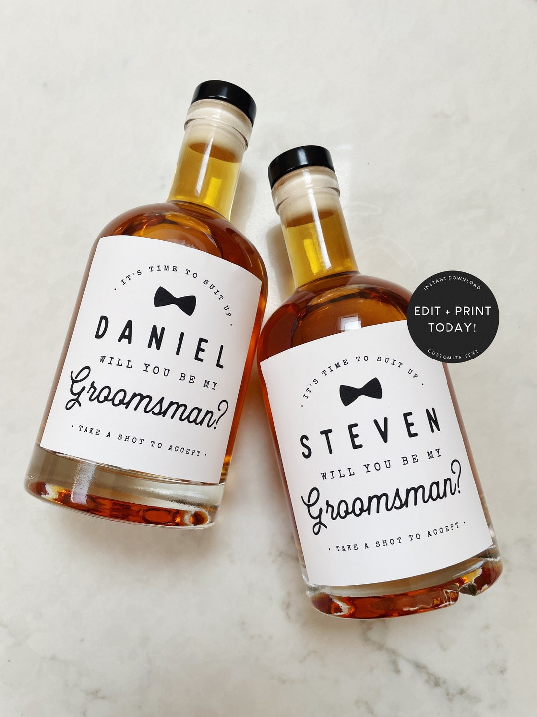 Groomsman Proposal Whiskey Label Template, Groomsmen Gift, Best Man ...