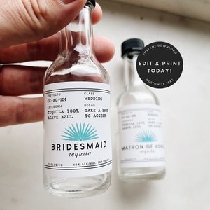 50 ml Printable Casamigos Label, Bridesmaid Gift, Bridesmaid Proposal, Tequila Label, Wedding Favor, Instant Download, Tequila Gift
