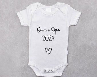 Oma + Opa | Bügelbild Babybody | Schwangerschaft | Baby | Geburt | Babygeschenk | Geburtsgeschenk