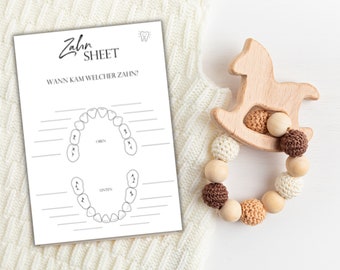 Tooth card | Tooth sheet baby | digital - to print | Milestones