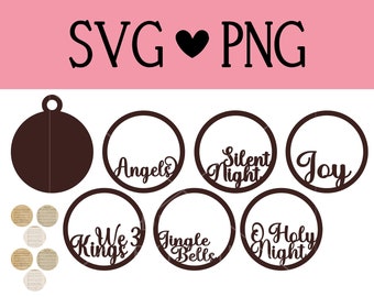 Christmas Song Ornaments SVG | SVG files for Cricut & Silhouette or Laser Cutter | svg Image | cut file | instant download