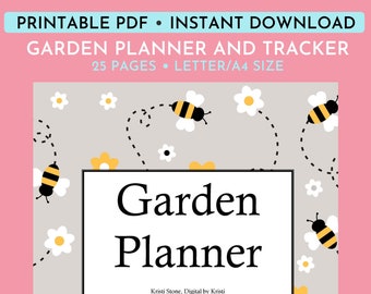 Printable Garden Planner Download | A4 | Seed, Planting, and Harvesting Trackers | Garden Worksheets | Veggie Garden