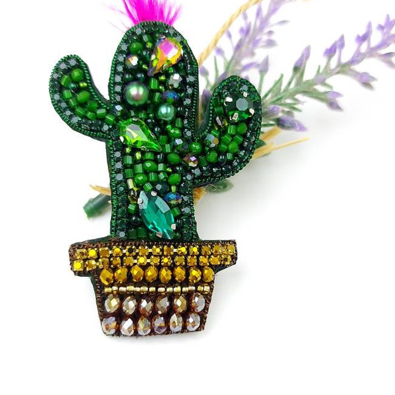 Blue Stone Cactus Pin main image 0