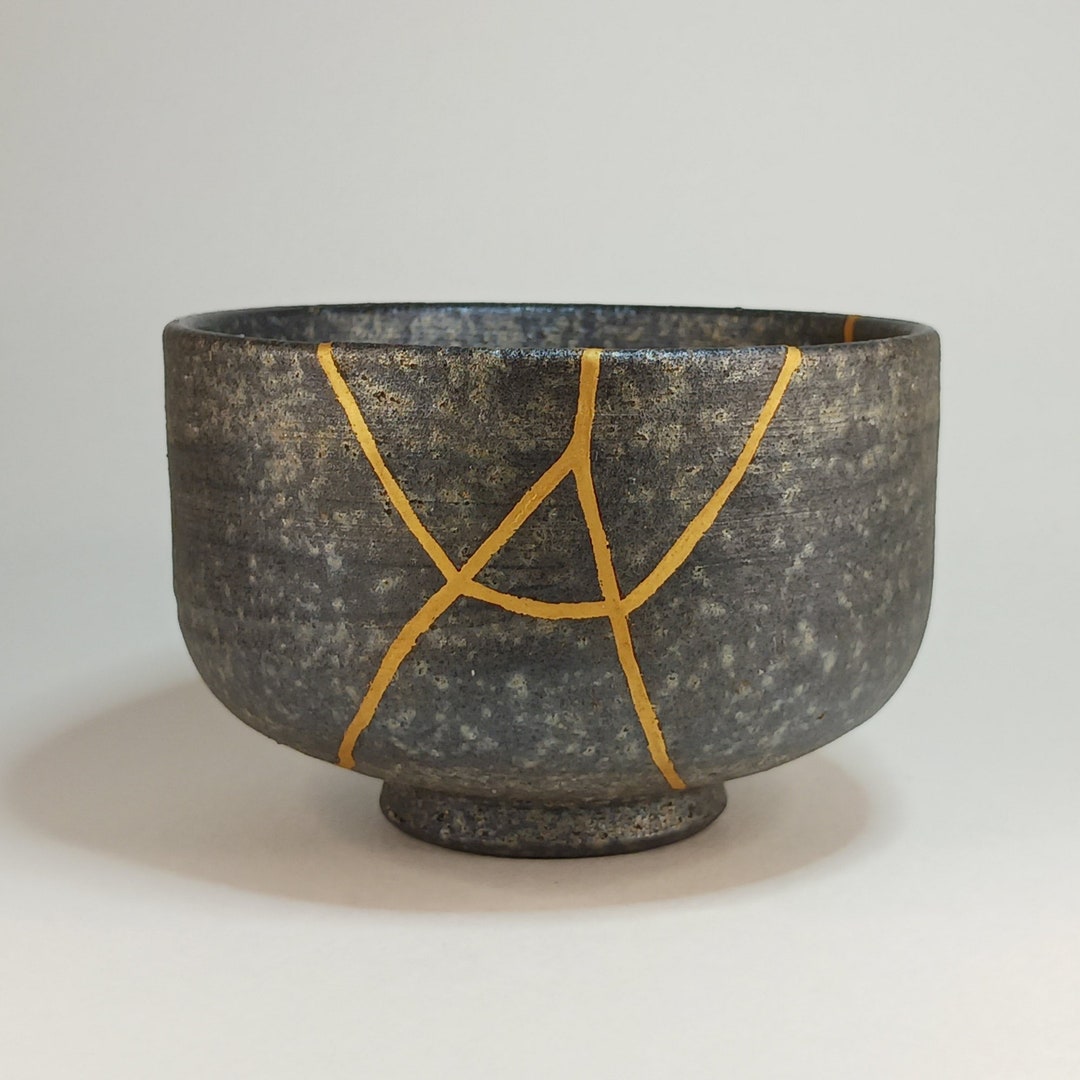 Genuine Kintsugi Food Safe 24k Gold Matcha Bowl Chawan Tea Etsy