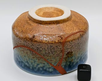 本物の金継ぎ抹茶碗：銅を修復した陶器の小物皿 - Etsy 日本
