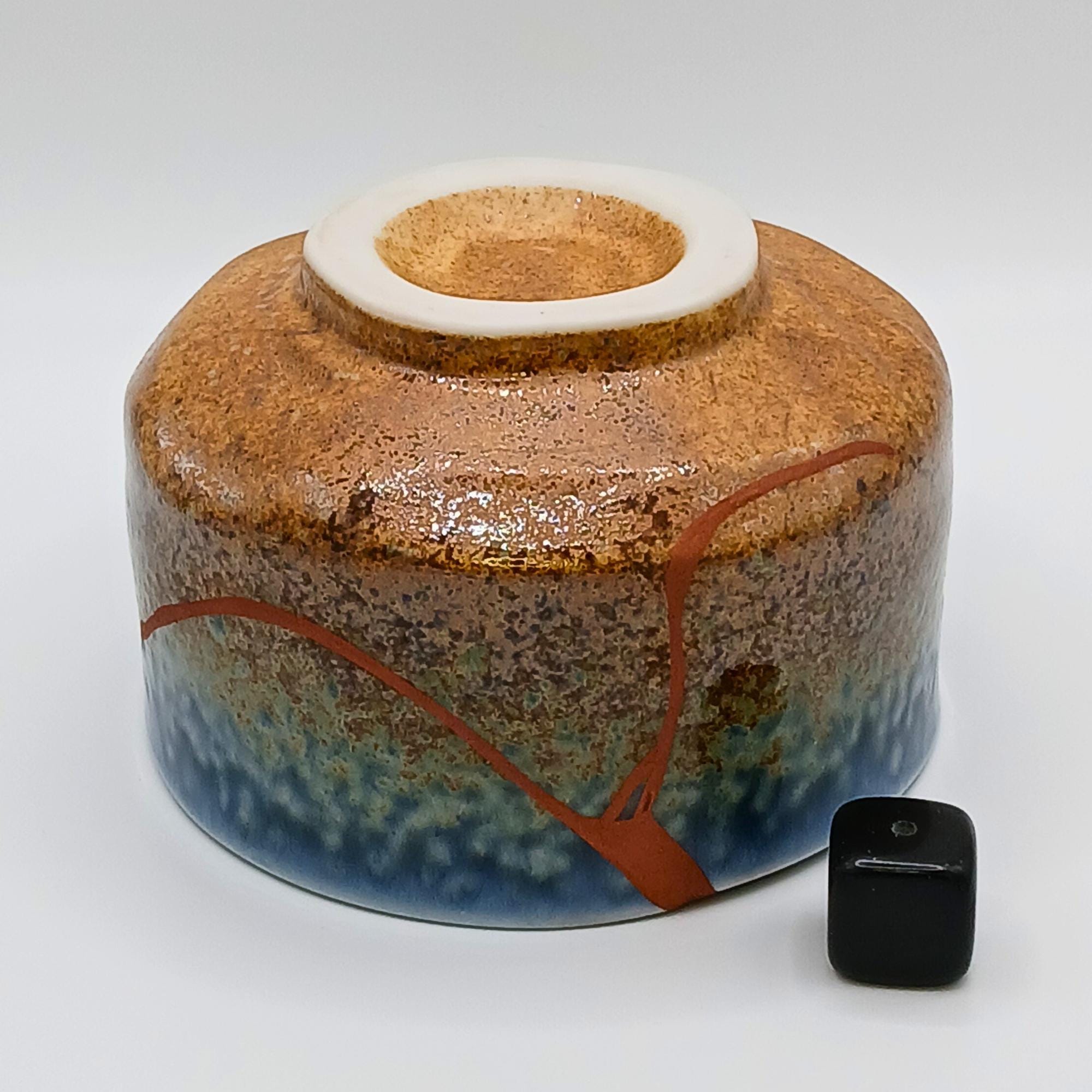 本物の金継ぎ抹茶碗：銅を修復した陶器の小物皿 - Etsy 日本