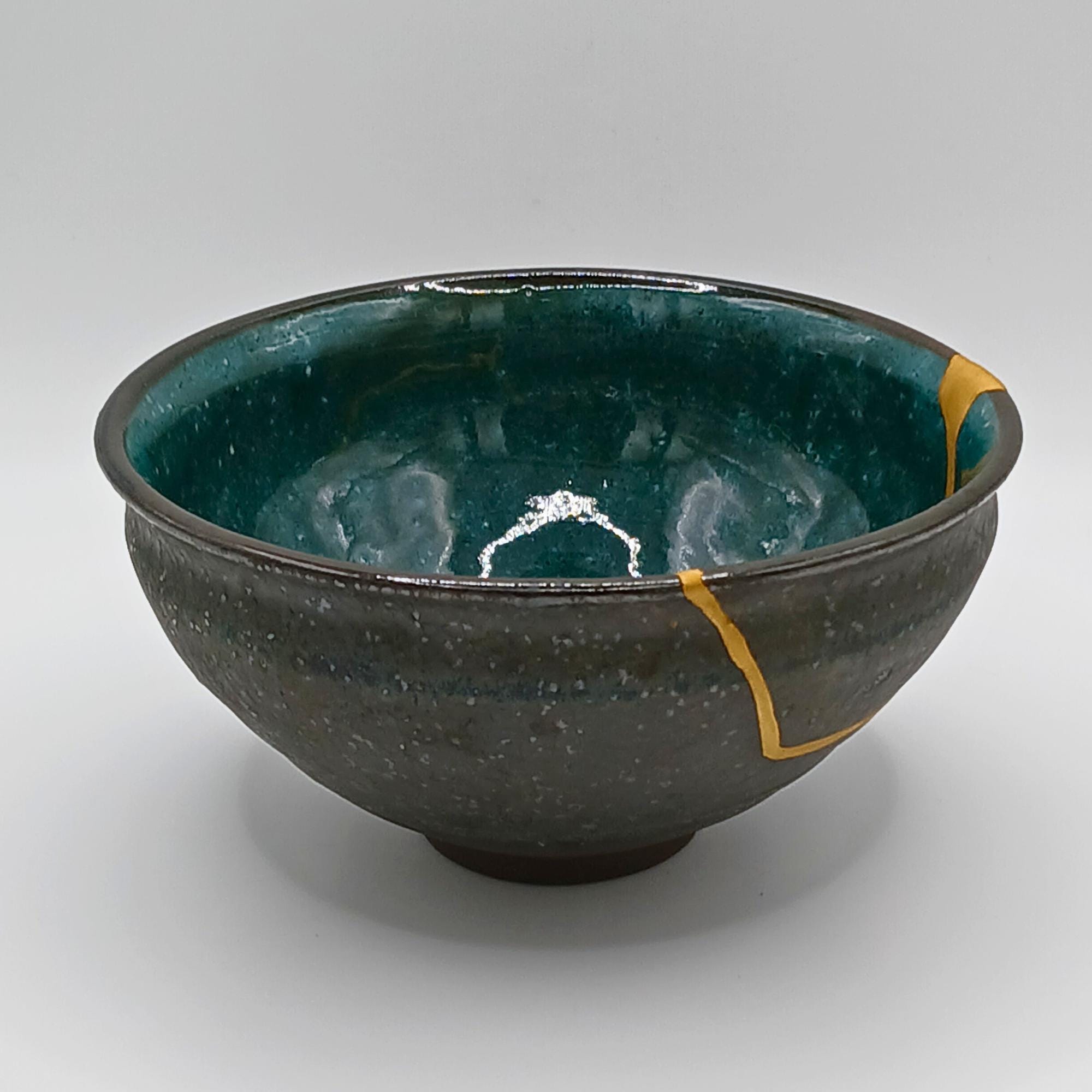 24金金継ぎ抹茶碗：食品に安全な陶器製茶碗 - Etsy 日本