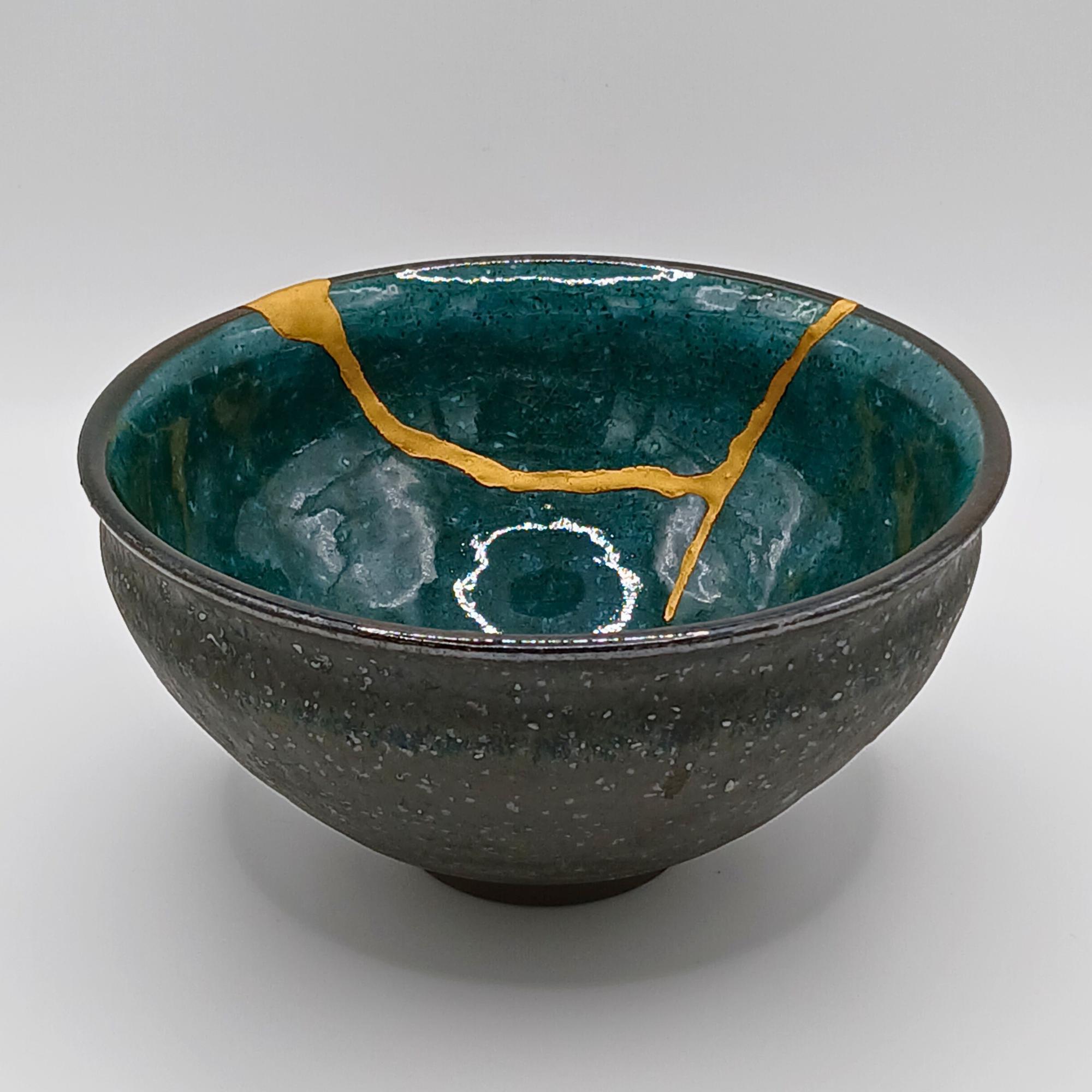 24金金継ぎ抹茶碗：食品に安全な陶器製茶碗 - Etsy 日本