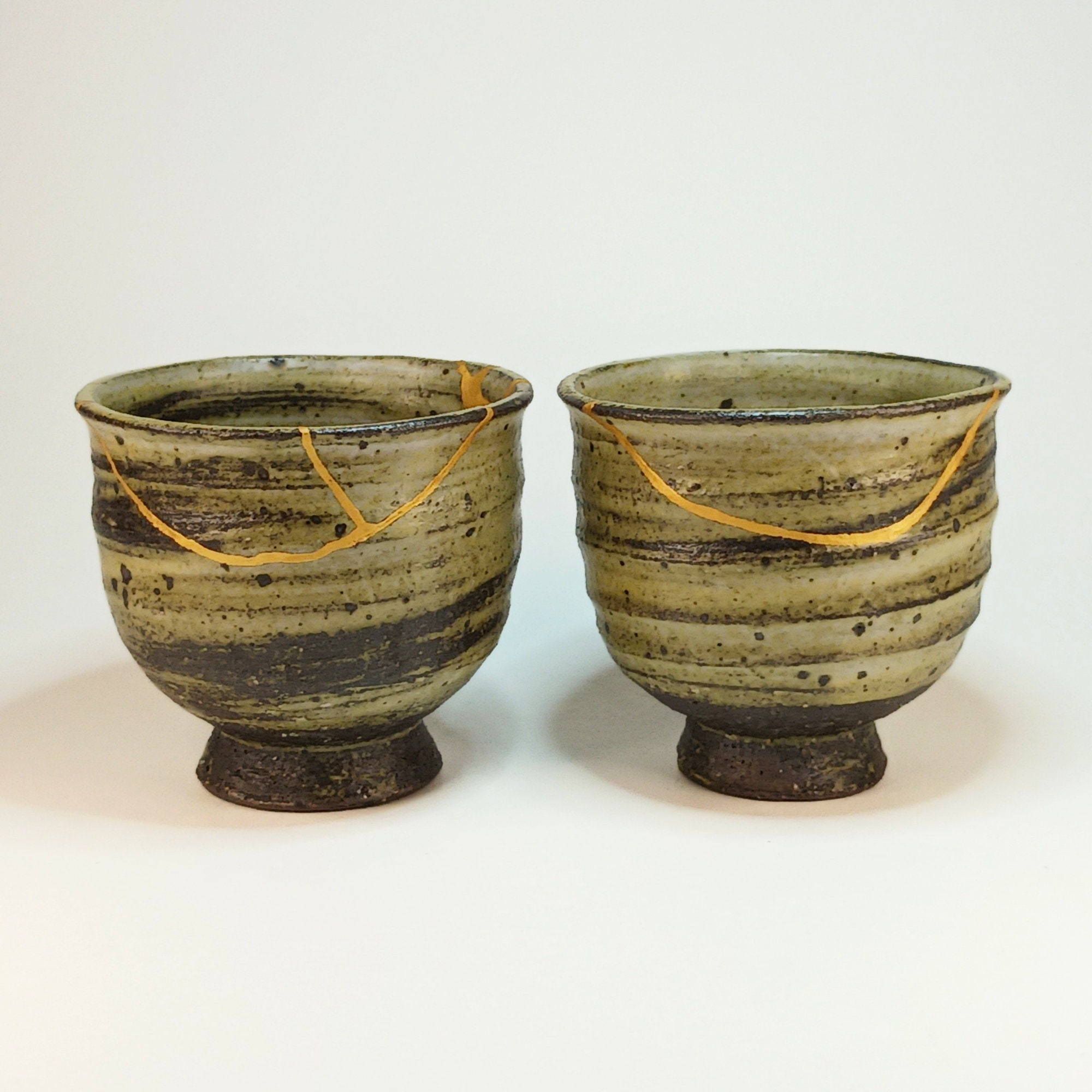 Genuine Kintsugi Teacups Food Safe 24k Gold Shigaraki Ware Etsy