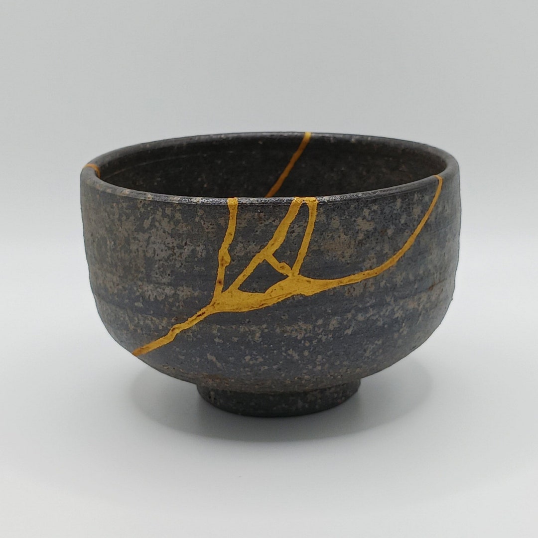 24k Gold Genuine Kintsugi Chawan Food Safe Matcha Bowl Tea Etsy