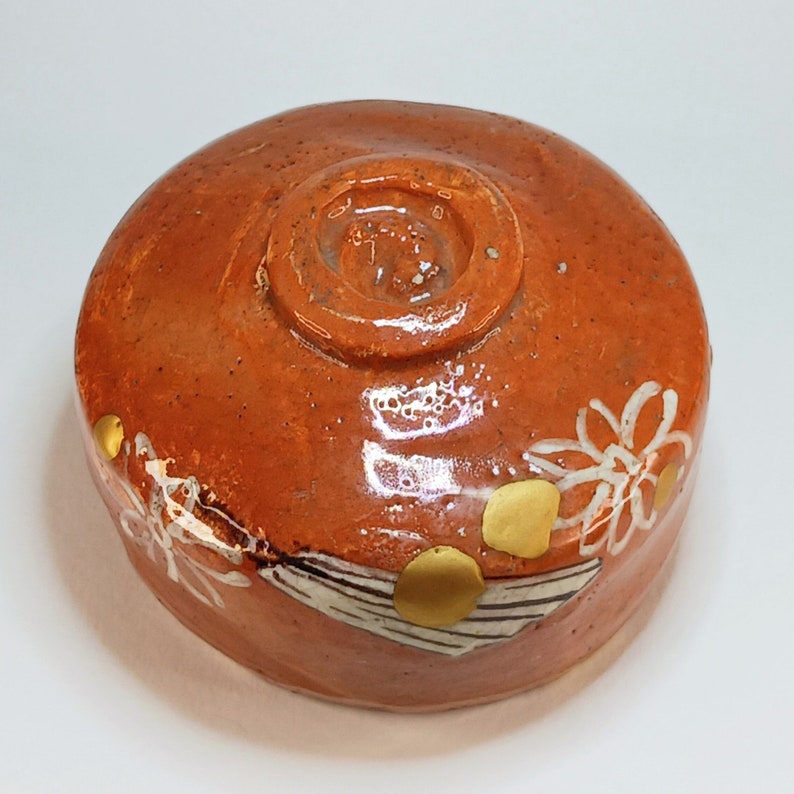 Vintage Genuine Kintsugi Chawan, Food Safe 24k Gold, Raku Ware Matcha