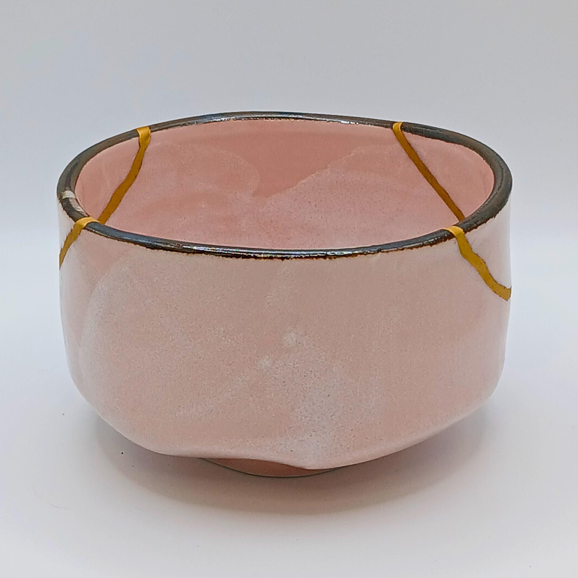 24金金継ぎ抹茶碗：食品に安全な陶器製茶器 - Etsy 日本